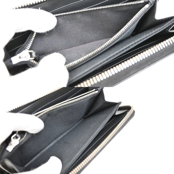 FENDI Logo Micro Zucca Pattern Long Zipper Wallet Embossing Leather - Picture 14 of 16